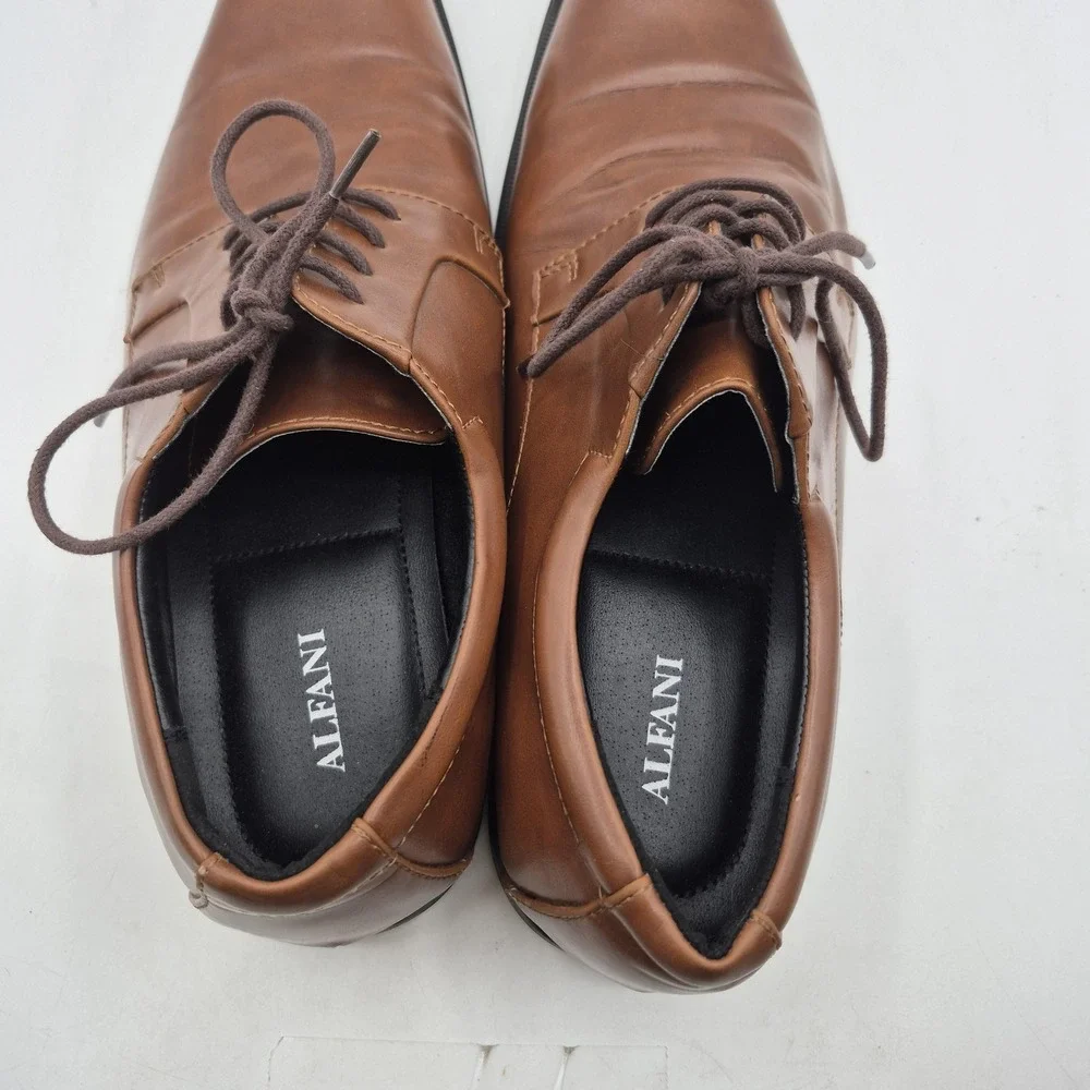 Alfani Andrew Shoes Mens‎ Size 11 Brown Synthetic Oxford Dress Lace Up Plain Toe